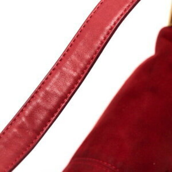 Fendi Mamma Bucket Shoulder Bag Red Suede - Picture 6 of 6